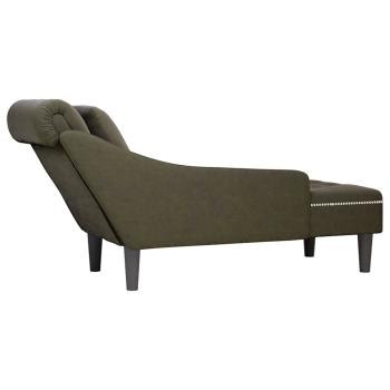 Chaiselongue mit Kissen & Rechter Armlehne Armeegrün Kunstleder