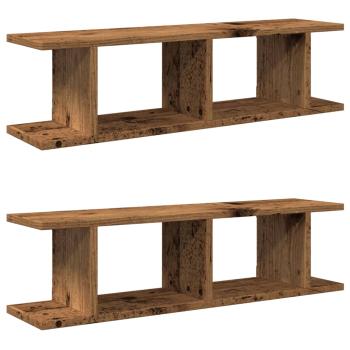 ARDEBO.de - Wandregale 2 Stk. Altholz-Optik 90x18x20 cm Holzwerkstoff