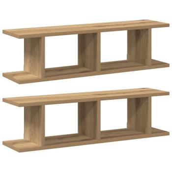 ARDEBO.de - Wandregale 2 Stk. Artisan-Eiche 75x18x20 cm Holzwerkstoff