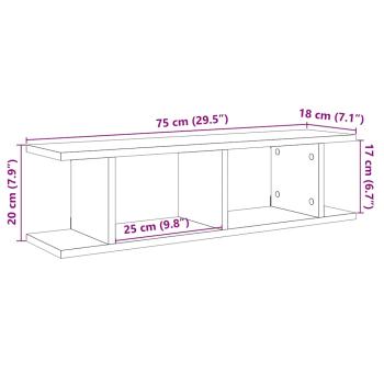 Wandregale 2 Stk. Artisan-Eiche 75x18x20 cm Holzwerkstoff