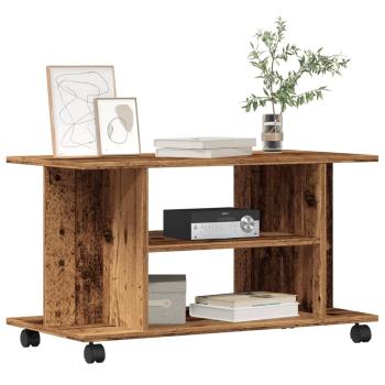 ARDEBO.de - TV-Regal mit Rollen Altholz-Optik 80x40x45 cm Holzwerkstoff