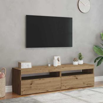 TV-Schränke mit LED-Leuchten 2 Stk. Artisan-Eiche Holzwerkstoff
