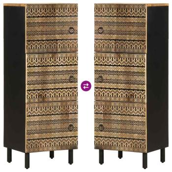 Highboard 40x33,5x110 cm Raues Mangoholz