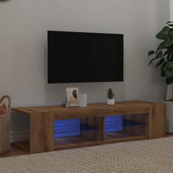 ARDEBO.de - TV-Schrank mit LED-Leuchten Artisan-Eiche 135x39x30 cm