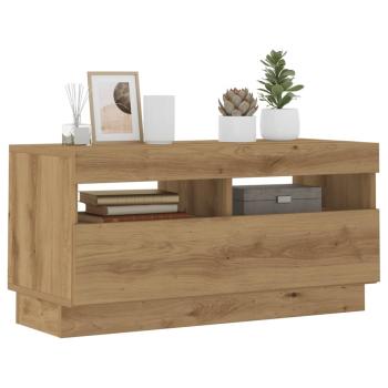 ARDEBO.de - TV-Schrank mit LED-Leuchten Artisan-Eiche 80x35x40 cm
