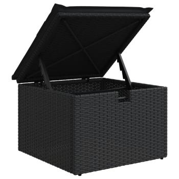ARDEBO.de - 4-tlg. Garten-Sofagarnitur mit Kissen Schwarz Poly Rattan