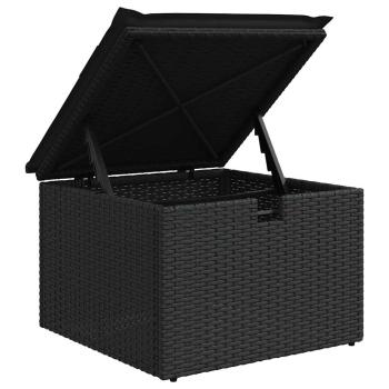 5-tlg. Garten-Sofagarnitur mit Kissen Schwarz Poly Rattan