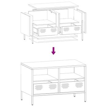 TV-Schrank Rosa 68x39x43,5 cm Kaltgewalzter Stahl
