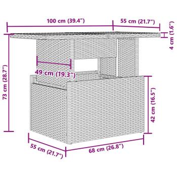 5-tlg. Garten-Sofagarnitur mit Kissen Grau Poly Rattan