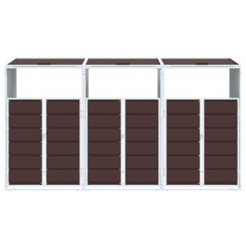 Mülltonnenbox für 3 Tonnen Braun 216x81x115 cm Stahl