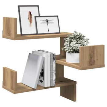 ARDEBO.de - Wand-Eckregale 2 Stk. Artisan-Eiche 40x40x49,5 Holzwerkstoff