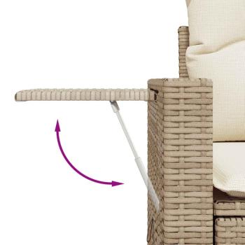 ARDEBO.de - 7-tlg. Garten-Sofagarnitur mit Kissen Beige Poly Rattan