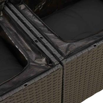 ARDEBO.de - 5-tlg. Garten-Sofagarnitur mit Kissen Schwarz Poly Rattan