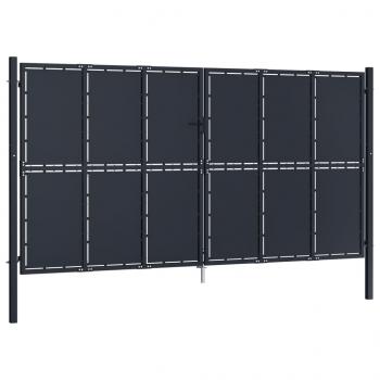 ARDEBO.de - Gartentor Stahl 400 x 200 cm Anthrazit