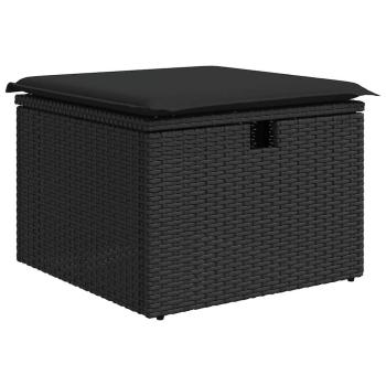 ARDEBO.de - 6-tlg. Garten-Sofagarnitur mit Kissen Schwarz Poly Rattan