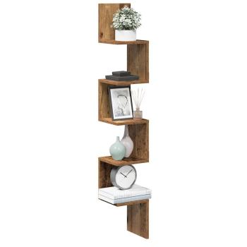 ARDEBO.de - Wand-Eckregal Altholz-Optik 20x20x127,5 cm Holzwerkstoff
