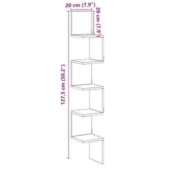 Wand-Eckregal Altholz-Optik 20x20x127,5 cm Holzwerkstoff