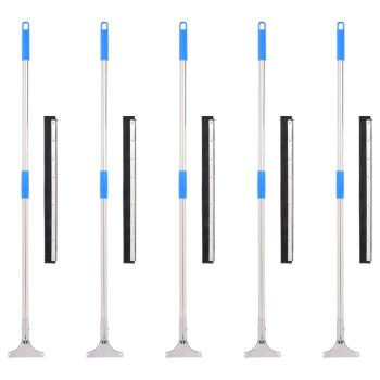 ARDEBO.de - Wasserschieber mit Stielen 5 Stk. 55x119,5 cm Stahl und Gummi