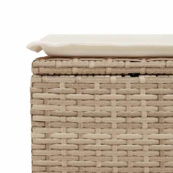 6-tlg. Garten-Sofagarnitur mit Kissen Beige Poly Rattan