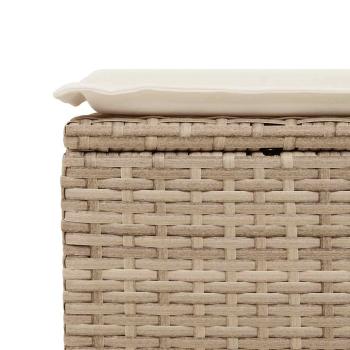 8-tlg. Garten-Sofagarnitur mit Kissen Beige Poly Rattan