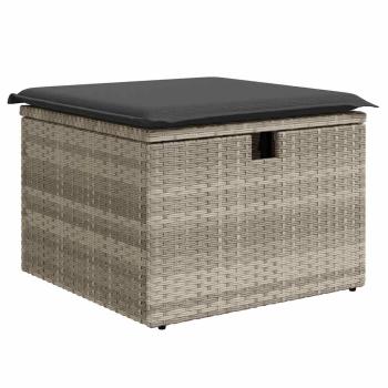 ARDEBO.de - 6-tlg. Garten-Sofagarnitur mit Kissen Hellgrau Poly Rattan
