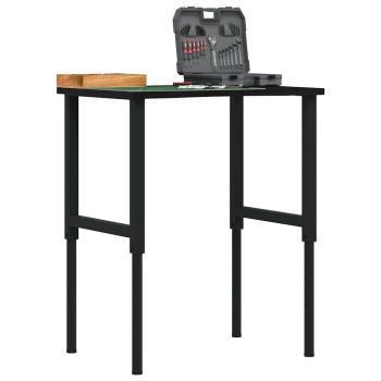 ARDEBO.de - Werkbank Dunkelbraun 80x60x(71,5-98) cm Massivholz Eiche