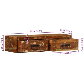 TV-Wandschrank 80x30x19 cm Altholz Massiv