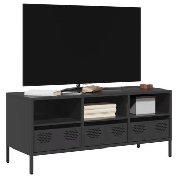ARDEBO.de - TV-Schrank Schwarz 101,5x39x43,5 cm Kaltgewalzter Stahl