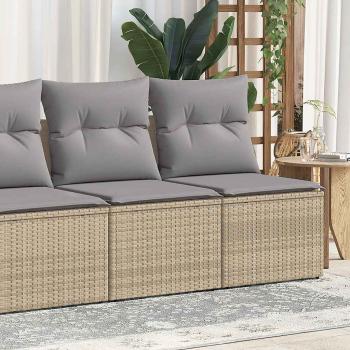 ARDEBO.de - 4-tlg. Garten-Sofagarnitur mit Kissen Beige Poly Rattan Akazie