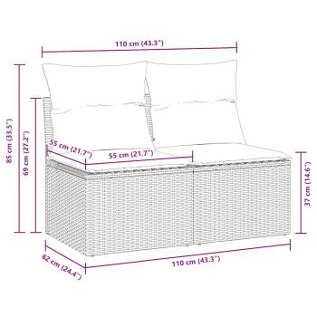 4-tlg. Garten-Sofagarnitur mit Kissen Braun Poly Rattan Akazie