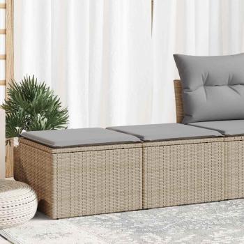 ARDEBO.de - 2-tlg. Garten-Sofagarnitur mit Kissen Beige Poly Rattan Akazie