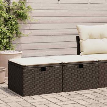ARDEBO.de - 2-tlg. Garten-Sofagarnitur mit Kissen Braun Poly Rattan Akazie