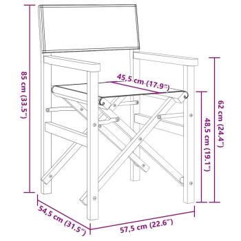 Regiestuhl Klappbar Creme Massivholz Teak
