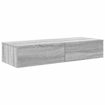 Wandregal mit Schubladen Grau Sonoma 100x36x19 cm Holzwerkstoff