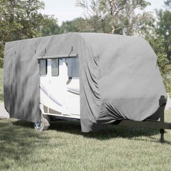 ARDEBO.de - Schutzhülle für Wohnwagen Grau 610x250x220 cm Vliesstoff