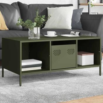 ARDEBO.de - Couchtisch Olivgrün 101,5x50x43,5 cm Kaltgewalzter Stahl