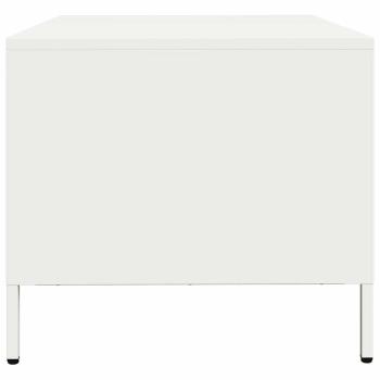 Couchtisch Weiß 101,5x50x43,5 cm Kaltgewalzter Stahl