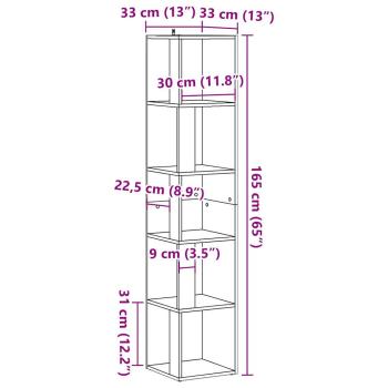 Eckregal Altholz-Optik 33x33x165 cm Holzwerkstoff
