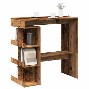 ARDEBO.de - Bartisch mit Regal Altholz-Optik 100x48x101,5 cm