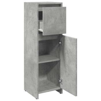 Badezimmerschrank Betongrau 30x30x95 cm Holzwerkstoff