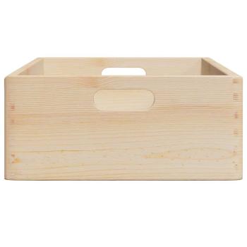 ARDEBO.de - Holzkiste mit Griffen 40x30x13 cm Massivholz Kiefer