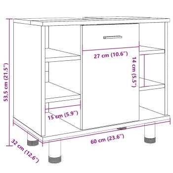 Badschrank Altholz-Optik 60x32x53,5 cm Holzwerkstoff