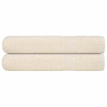 ARDEBO.de - Saunatücher 2 Stk. Creme 80x200 cm 360 g/m² 100% Baumwolle