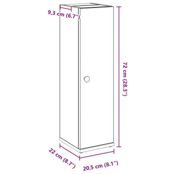 Badezimmerschrank mit Rollenhalter Sonoma-Eiche 20,5x22x72 cm
