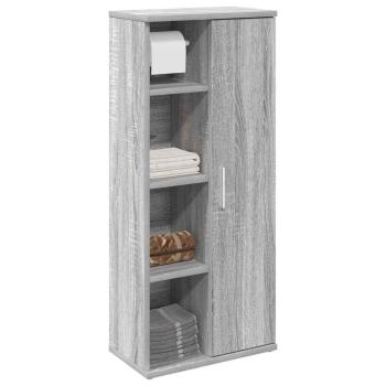 ARDEBO.de - Badezimmerschrank mit Rollenhalter Grau Sonoma 39x22x90 cm