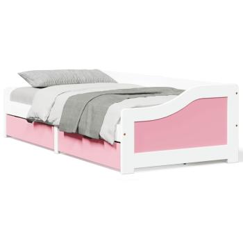 ARDEBO.de - Tagesbett mit 2 Schubladen ohne Matratze Weiß Rosa 90x200cm