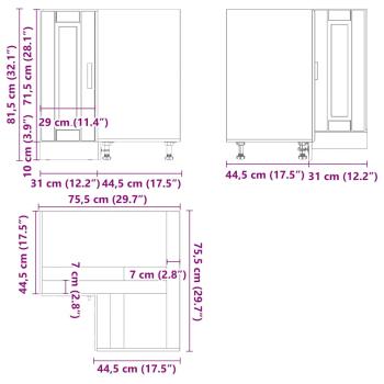 Küchen-Eckunterschrank Porto Weiß Holzwerkstoff