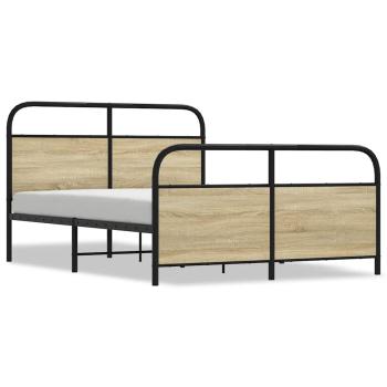 Metallbett ohne Matratze Sonoma-Eiche 140x190 cm