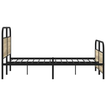 Metallbett ohne Matratze Sonoma-Eiche 140x190 cm