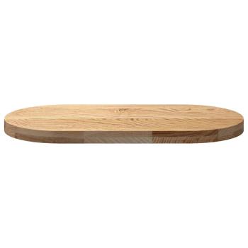 Tischplatte 80x40x4 cm Massivholz Eiche Oval